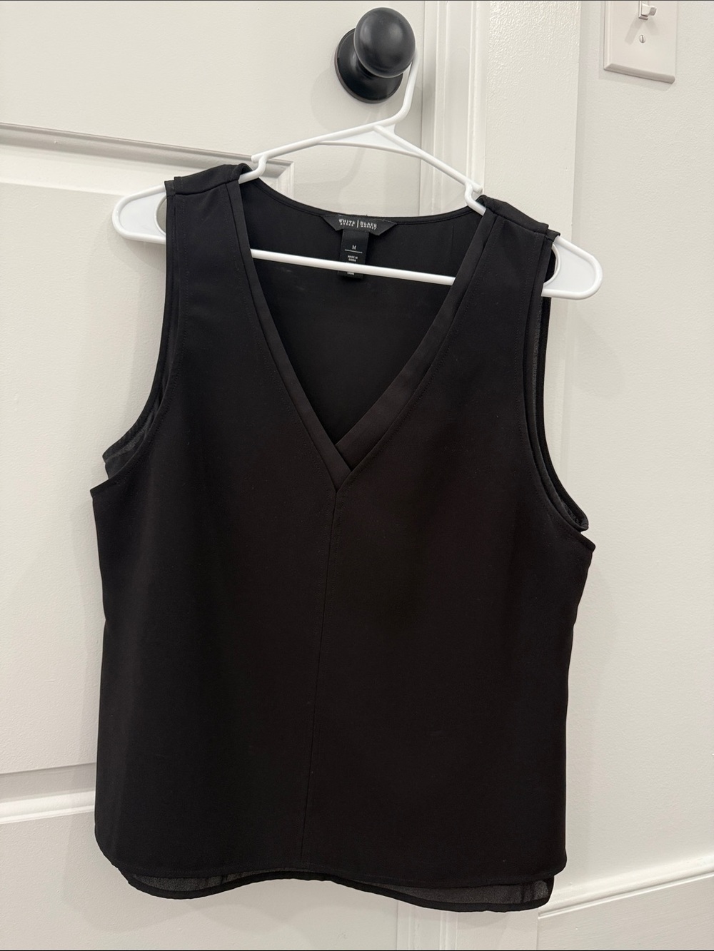 White House Black Market Black V-Neck Sleeveless Top